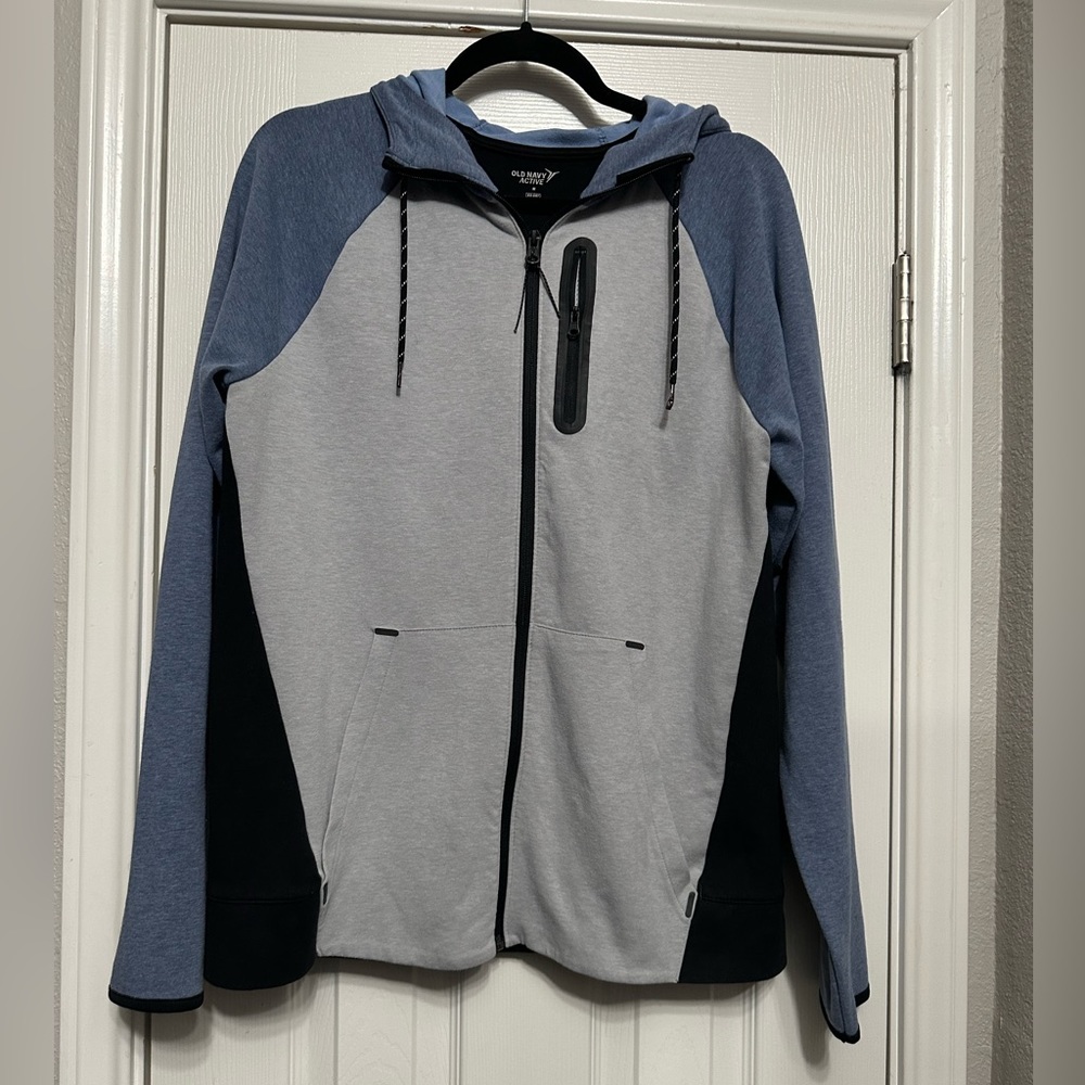 Old Navy Active Go-Dry Zippered Mens Multi-color Jacket w/ Hoodie